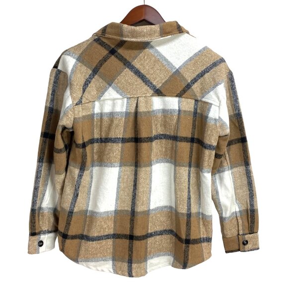 Pink Lily Plaid Button-Up Shacket S 100% Polyester Women's - Picture 2 of 5